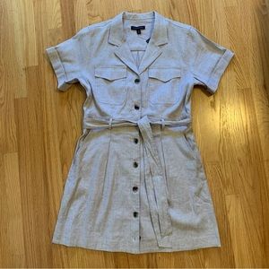 Banana Republic Light Gray Belted Mini Dress